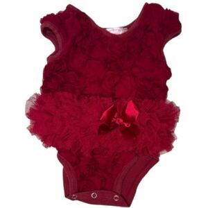 Potatu Baby Bordo Ruffle Tutu Bodysuit. Size 6-9 Months.